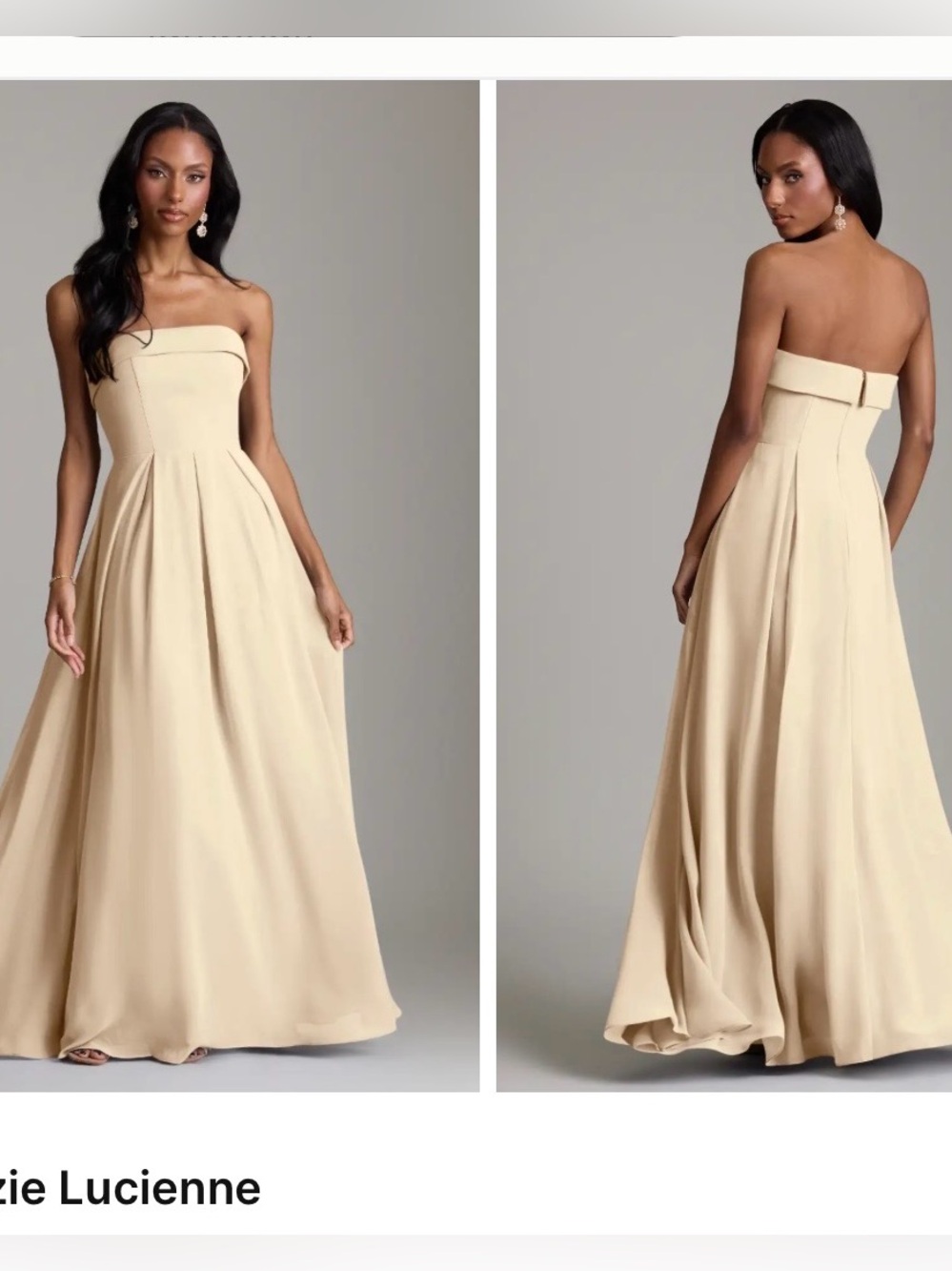 Azazie Strapless Lucienne Gown in Cream